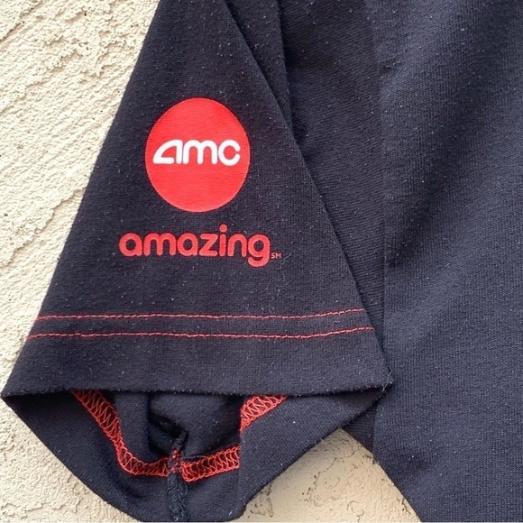 AMC Theaters T-Shirt  Black M Dine-In 2018 Movies Cinema Work Uniform Usher - Picture 2 of 6